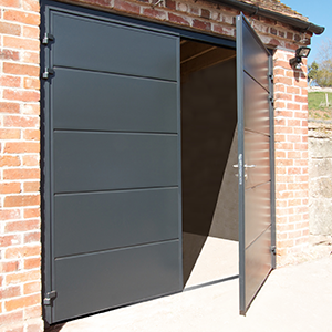 Side-hinged garage door